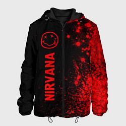 Куртка с капюшоном мужская Nirvana - red gradient по-вертикали, цвет: 3D-черный
