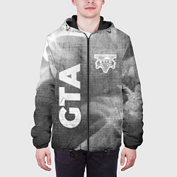 Куртка с капюшоном мужская GTA - grey gradient вертикально, цвет: 3D-черный — фото 2