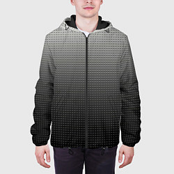 Куртка с капюшоном мужская Градиент металлический тёмно-серый, цвет: 3D-черный — фото 2