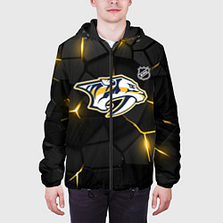 Куртка с капюшоном мужская Нэшвилл Предаторз - НХЛ хоккей, цвет: 3D-черный — фото 2