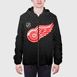 Куртка с капюшоном мужская Детройт Ред Уингз - черные треугольники, цвет: 3D-черный — фото 2