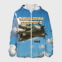 Куртка с капюшоном мужская Bombardino Crocodillo мем, цвет: 3D-белый
