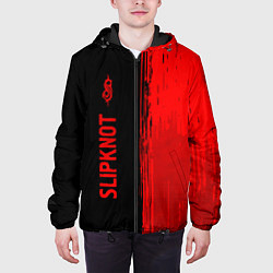 Куртка с капюшоном мужская Slipknot - red gradient по-вертикали, цвет: 3D-черный — фото 2