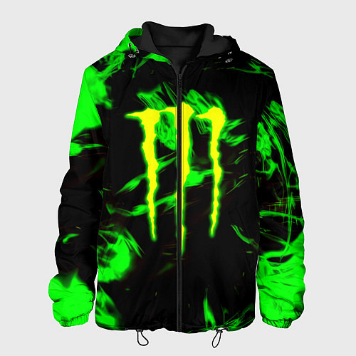 Мужская куртка Monster energy кислотное лого огонь / 3D-Черный – фото 1