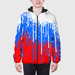 Куртка с капюшоном мужская Патриот - флаг, цвет: 3D-черный — фото 2