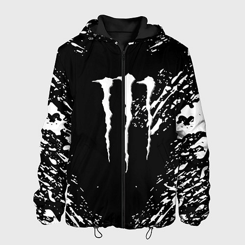 Мужская куртка Monster energy white splash / 3D-Черный – фото 1