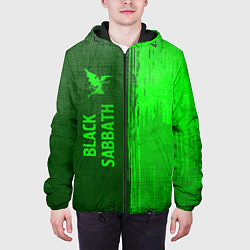 Куртка с капюшоном мужская Black Sabbath - green gradient по-вертикали, цвет: 3D-черный — фото 2