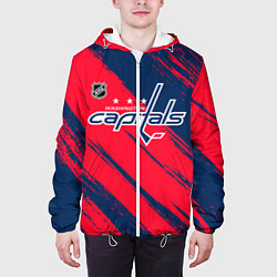 Куртка с капюшоном мужская Вашингтон Кэпиталз - бырзги красок, цвет: 3D-белый — фото 2
