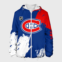 Куртка с капюшоном мужская Монреаль Канадиенс - брызги краски, цвет: 3D-белый
