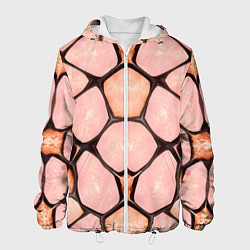 Куртка с капюшоном мужская Розовые пятна жирафа, цвет: 3D-белый