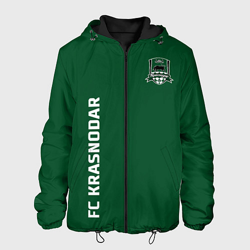 Мужская куртка ФК Краснодар - сплошной зеленый цвет / 3D-Черный – фото 1