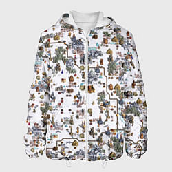 Куртка с капюшоном мужская Земли Башни - Герои 3, цвет: 3D-белый