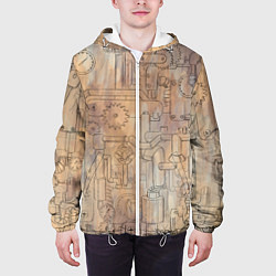 Куртка с капюшоном мужская Стимпанк элементы, цвет: 3D-белый — фото 2