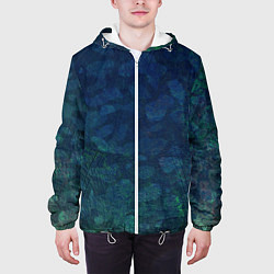 Куртка с капюшоном мужская Абстракция - marine camouflage, цвет: 3D-белый — фото 2