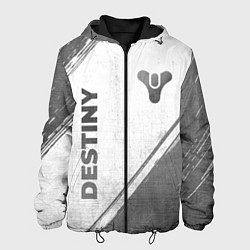 Куртка с капюшоном мужская Destiny - white gradient вертикально, цвет: 3D-черный