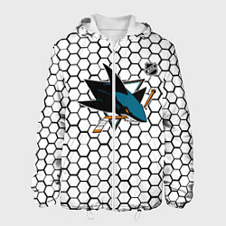 Куртка с капюшоном мужская Сан Хосе Шаркс - белые плиты, цвет: 3D-белый