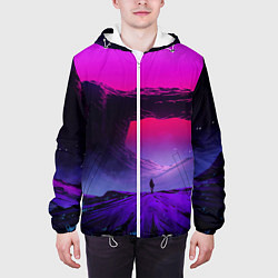 Куртка с капюшоном мужская A Journey on the planet, цвет: 3D-белый — фото 2