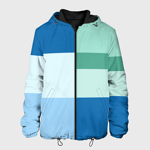 Мужская куртка Мятное небо колор-блок / 3D-Черный – фото 1
