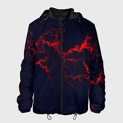 Куртка с капюшоном мужская Lightning red glow, цвет: 3D-черный