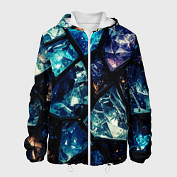 Куртка с капюшоном мужская Текстура драгоценных камней, цвет: 3D-белый