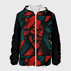 Куртка с капюшоном мужская Демоны Oni - нейроарт, цвет: 3D-белый