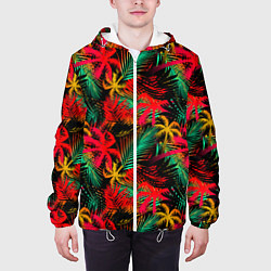 Куртка с капюшоном мужская Palm yellow red, цвет: 3D-белый — фото 2