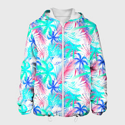 Куртка с капюшоном мужская Palm blue light blue, цвет: 3D-белый