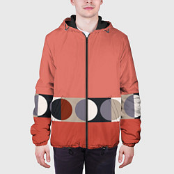 Куртка с капюшоном мужская Луна Малевича розовый томат, цвет: 3D-черный — фото 2