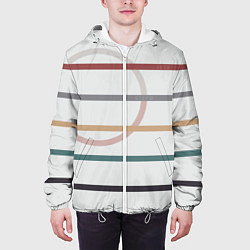 Куртка с капюшоном мужская Stripes and circle, цвет: 3D-белый — фото 2