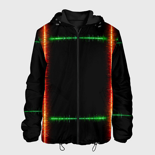 Мужская куртка Color green orange lines / 3D-Черный – фото 1