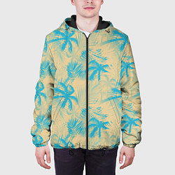 Куртка с капюшоном мужская Palm light blue beige, цвет: 3D-черный — фото 2