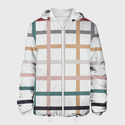Куртка с капюшоном мужская Плетенка пастельная, цвет: 3D-белый