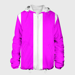 Куртка с капюшоном мужская Color white pink line, цвет: 3D-белый