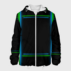 Куртка с капюшоном мужская Neon green light blue, цвет: 3D-белый