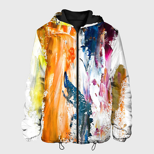 Мужская куртка Разноцветные мазки кисти на палитре художника / 3D-Черный – фото 1