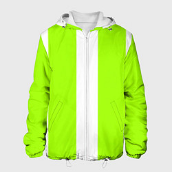 Куртка с капюшоном мужская Color light green white stripes, цвет: 3D-белый