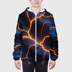 Куртка с капюшоном мужская Молния на камуфляжной текстуре, цвет: 3D-белый — фото 2