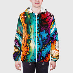 Куртка с капюшоном мужская Разноцветный узор, цвет: 3D-белый — фото 2