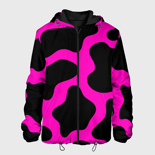 Мужская куртка Розовая коровья расцветка / 3D-Черный – фото 1