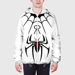 Куртка с капюшоном мужская Паук на белом - the web of Fate, цвет: 3D-белый — фото 2