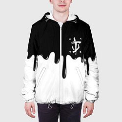 Куртка с капюшоном мужская Doom logo жидкие краски, цвет: 3D-белый — фото 2