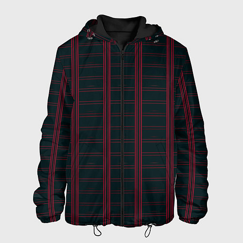 Мужская куртка Color dark cage red stripes / 3D-Черный – фото 1