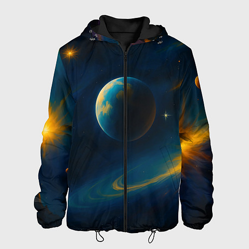 Мужская куртка Пространство Вселенной / 3D-Черный – фото 1
