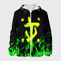Куртка с капюшоном мужская Doom кислотное лого, цвет: 3D-белый