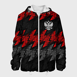 Куртка с капюшоном мужская Униформа России - красный, цвет: 3D-белый