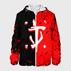 Куртка с капюшоном мужская Doom текстура краски, цвет: 3D-белый