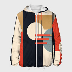 Куртка с капюшоном мужская Баухаус - текстура, цвет: 3D-белый