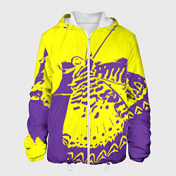 Куртка с капюшоном мужская Бабочка-абстракция, цвет: 3D-белый