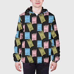 Куртка с капюшоном мужская Советские билеты транспорта, цвет: 3D-черный — фото 2