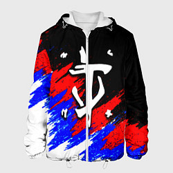 Куртка с капюшоном мужская Doom триколор краски, цвет: 3D-белый